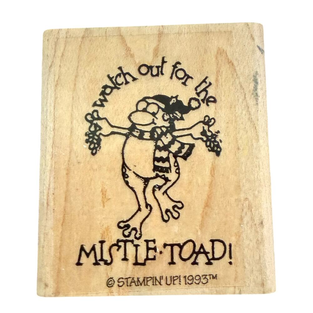 Stampin’ Up! 1993 Watch Out For The Mistle-Toad! Frog Rubber Stamps